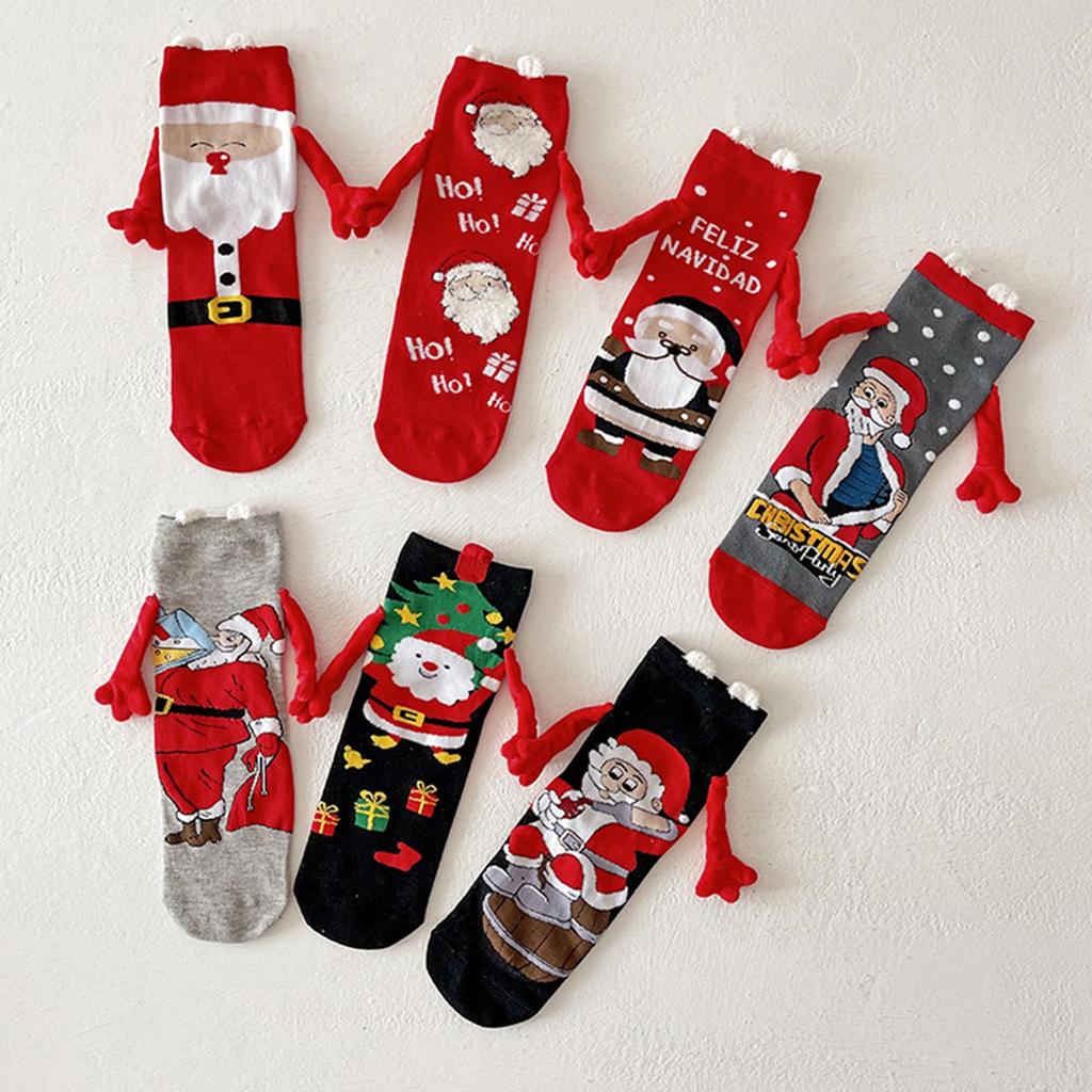 Weihnachten Hand in Hand Socken Lustiges Paar Magnetische Socken Hand Halten Lustige Socken Magnetisches Paar Socken Winter Baumwollsocken