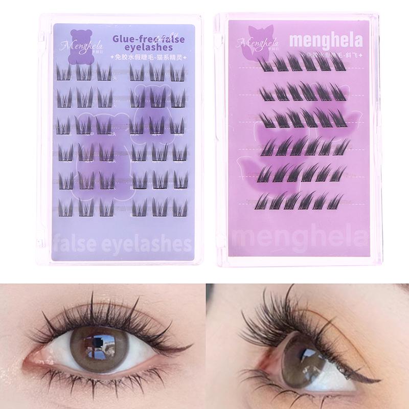 36Pcs/Box Glue-Free False Eyelashes Easy-To-Apply Segmented Clusters For Beginners, Fairy-Like Lashes For Woman