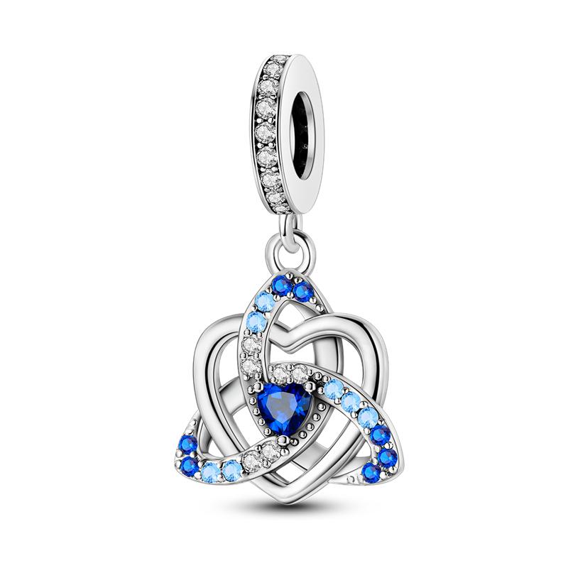Blue Series Charms Copper Butterfly Earth Devil'S Eye Palm Charms Beads Pendants Fit Original Bracelet Diy Jewelry Making