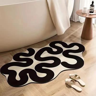 Tapete de Chão para Banheiro Antiderrapante Absorvente Sem Lavagem Tapete de Porta Simples Lama Diatomácea Secagem Rápida Tapete de Chão Tapete de Banheiro