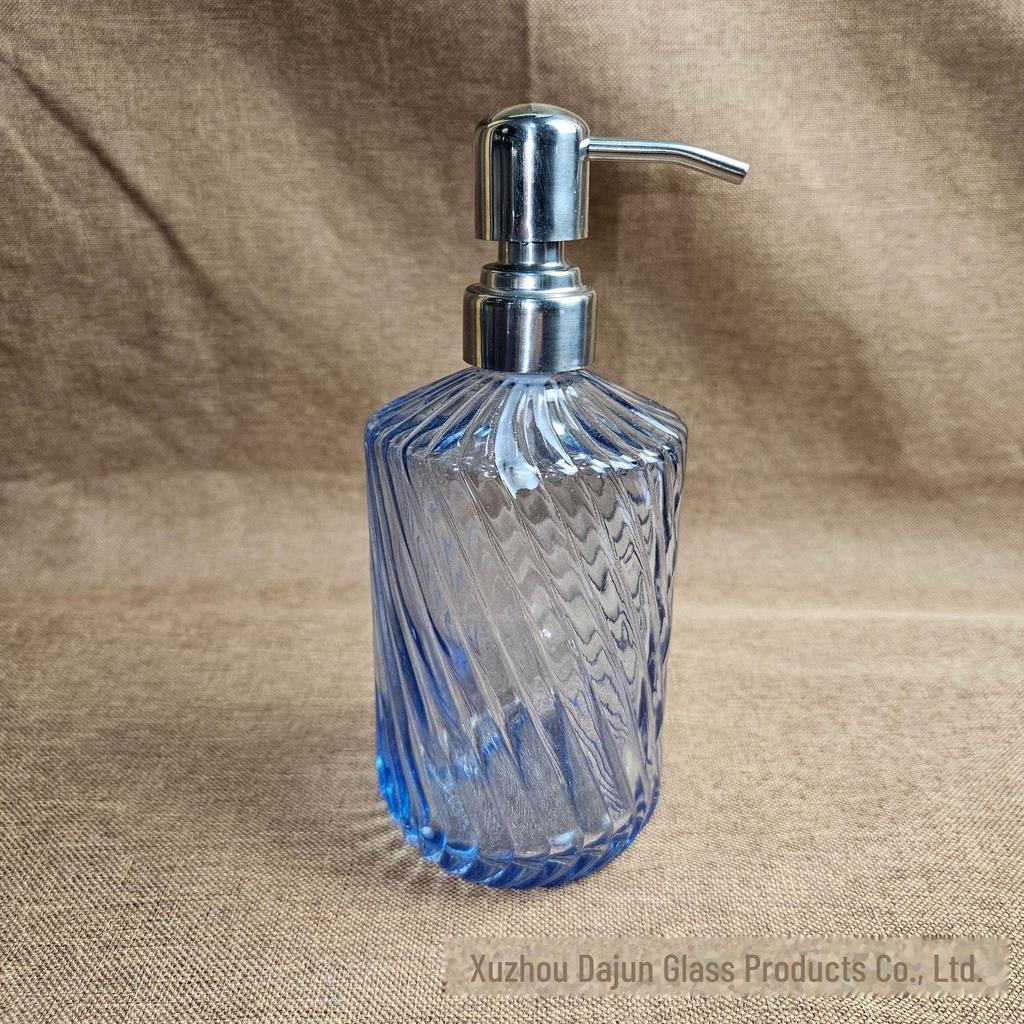 Duschgel- und Shampoo-Spenderflasche aus Twill-Glas, einteilig