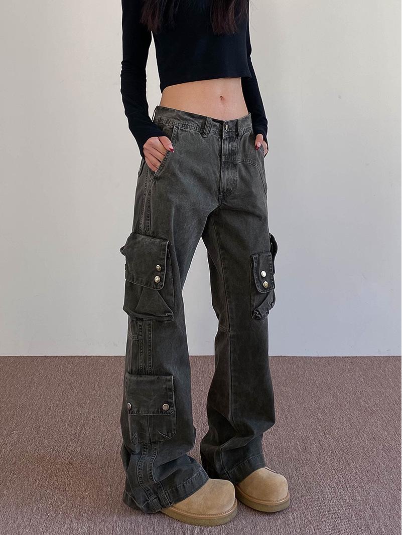 

Женские джинсы карго широкие на весну/лето 2024 M