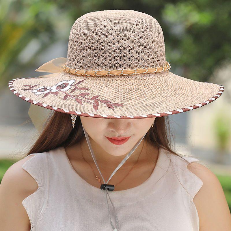 Summer Foldable Hat Women's Big Brimmed Sunscreen Hat Sun Hat Vacation Big Brimmed Cool Hat