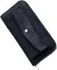 Ikenohata Ginkakuten CRAMP Pueblo Leather Long Wallet with Round Zipper, Men's and Women's, CR-604 (Black)