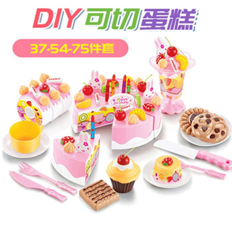 Cecile Fruit Diy Cake Toy Music Electric, Birthday Gift Simulation Play House Kitchen Girl Toy
