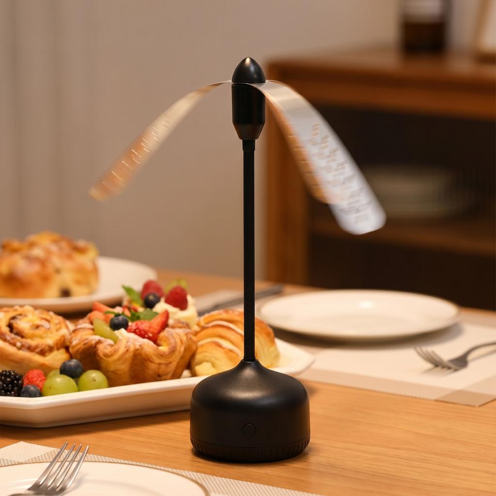 Multifunctional Fly Repellent Fan with Soft Flexible Blades for Indoor Outdoor Table Protection Against Insects
