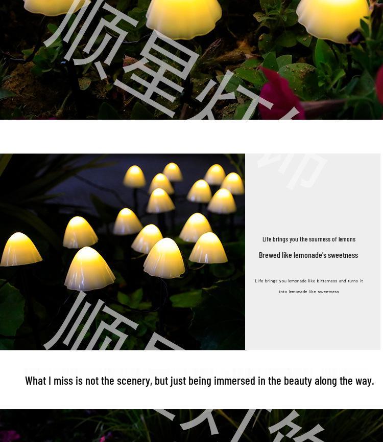 LED Solar Pilz Lichterkette - Outdoor Hof Feiertagsdekoration