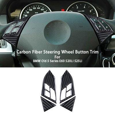 Autocollant décoratif pour cadre de boutons de volant de voiture, 4 pièces, garniture de style de voiture pour BMW série 5 E60 520i 525i Auto