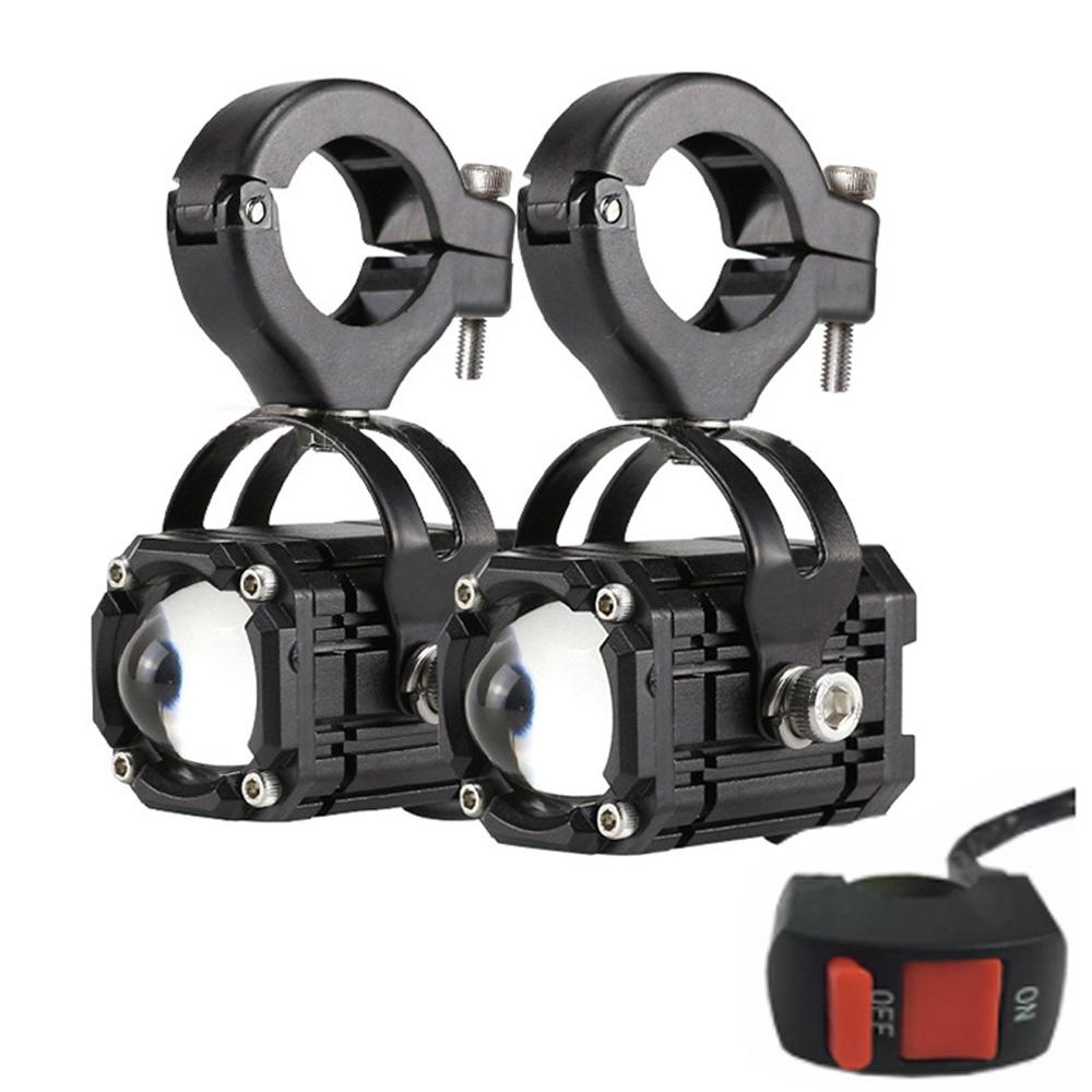 Auxiliary Motorcycle Headlight Driving Fog Light Bar 12V 24V Projector Lens Spotlight LED Light Yellow White For Car/Motorcycle