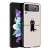 Funny Black Cat Phone Case For Samsung Galaxy Z Flip3 Flip4 Flip5 Case Shell For Z Flip 3 4 5 6 7 Hard Folding Cover