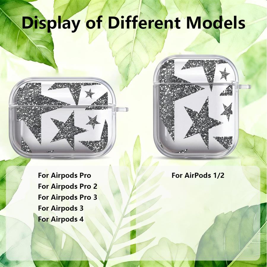 Clear Earphone Cases Cover Case For Airpods 3 Pro 1 4 Pro3 Pro2 2 Stars Carpet Patterns