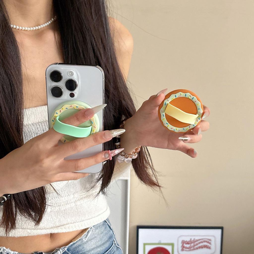 Summer Dopamine Contrast Donut Mobile Phone Ring Buckle MagSafe Magnetic Mobile Phone Case Ring Buckle Fresh
