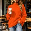 Women's Neck Sleeve Pullover Sweater - Long Sleeve Knit Top