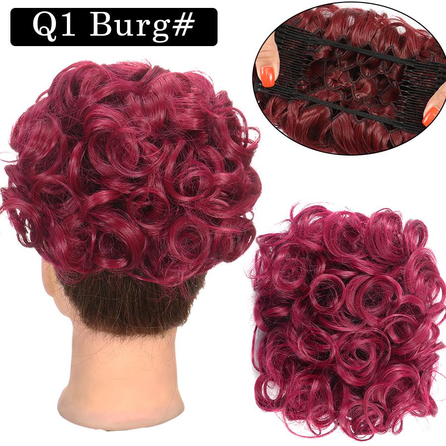 Combs Messy Bun Hair Piece Curly Dish Hair Buns Extension Thick Chignon Hairpiece Clip in Ponytail Scrunchies Hair Pieces for Women