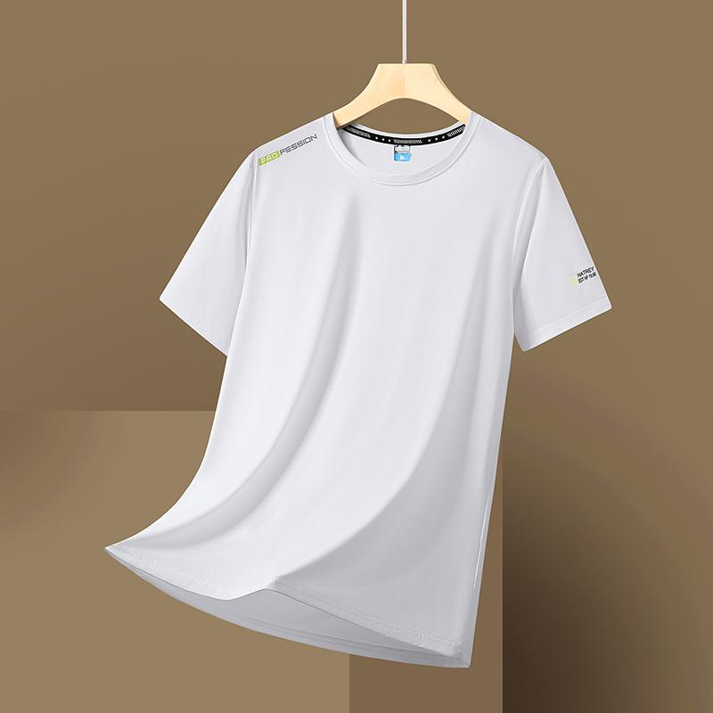 Short-sleeved Thin Ice Silk Short-sleeved Men's Sports Short-sleeved Casual T-shirt Outdoor Casual Sports Quick-drying Short-sleeved Men's Plus Size