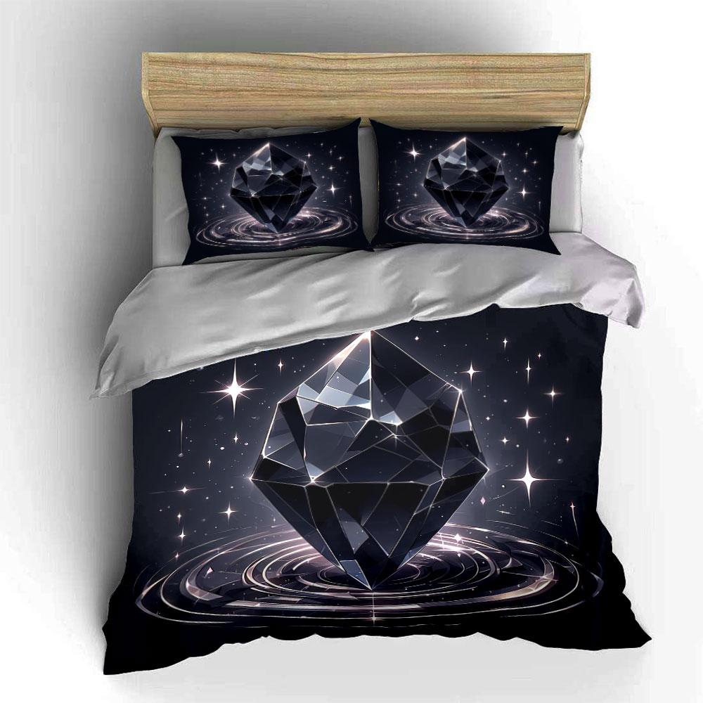 "Crystal Art Decor Set" Soft Skin-Friendly Bedding Set Includes 1 Duvet Cover And 2 Pillowcase, Gift