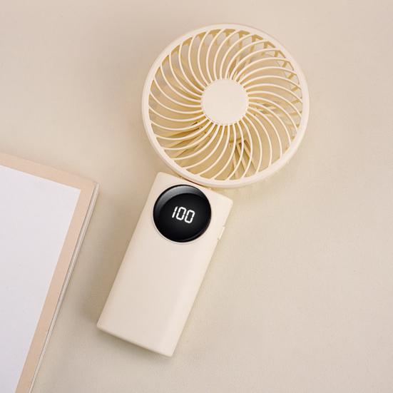 Portable Handheld Mini Fan 1200mAh Rechargeable 5 Speeds Personal Travel Fans with Digital Display 90 Degree Foldable Desk Fan for Outdoor