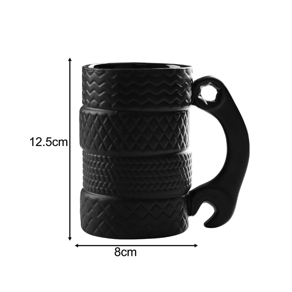 Ceramic Tyre Tire Coffee Mug Car Mug Morning Cup Juice Milk Mugs for Birthday Holiday Gifts Coffee Cups Wheel Coffee Mug Desk