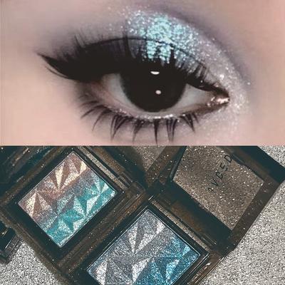 Metaliczna Paleta Cieni do Powiek z Gradientem Srebrno-Niebieska Punk Smoky Eye Cienie do Powiek Mocno Napigmentowane Prasowane Fioletowe Brokatowe Makijaż Oczu Paleta