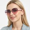 Frameless Trimmed Sunglasses Women's Driving Sunshade Sunglasses UV Protection Advanced Sense Sunglasses