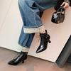 Fashion NEW Autumn Women Boots Pointed Toe Thin Heel Shoes Split Leather Shoes for Women Lace-up Zipper Ankle Boots Elegant Modern Boots