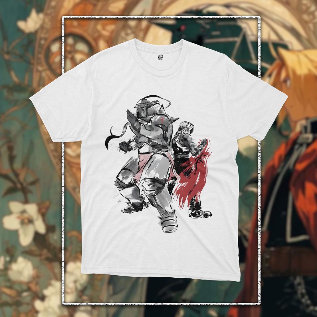 Fullmetal Alchemist T-Shirt Brotherhood Alphonse Elric Black Shirt Tee All Size Graphic T Shirts Y2k Women Men Oversized Clothes
