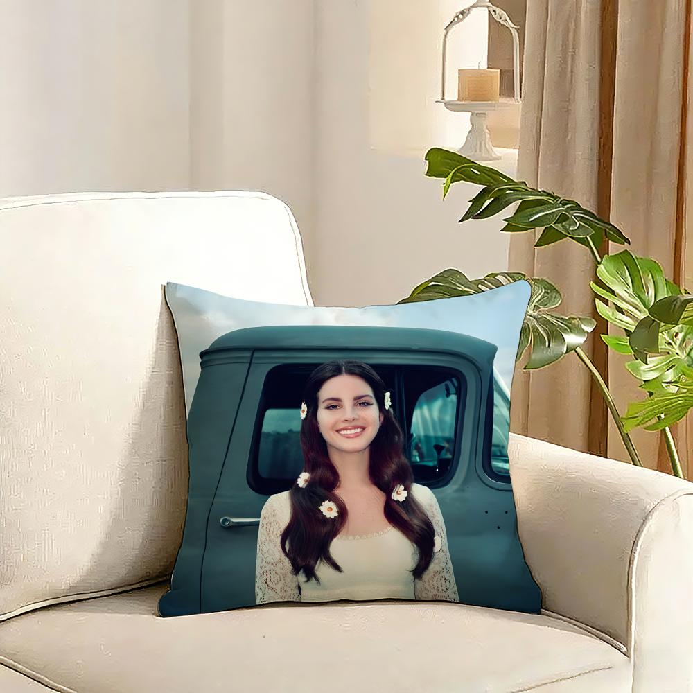 Lana Del Rey Hot Music Album Cushion Cover Reversible Plush Pillow Cover Soft Fluffy Home Decor for Sofa Bedroom