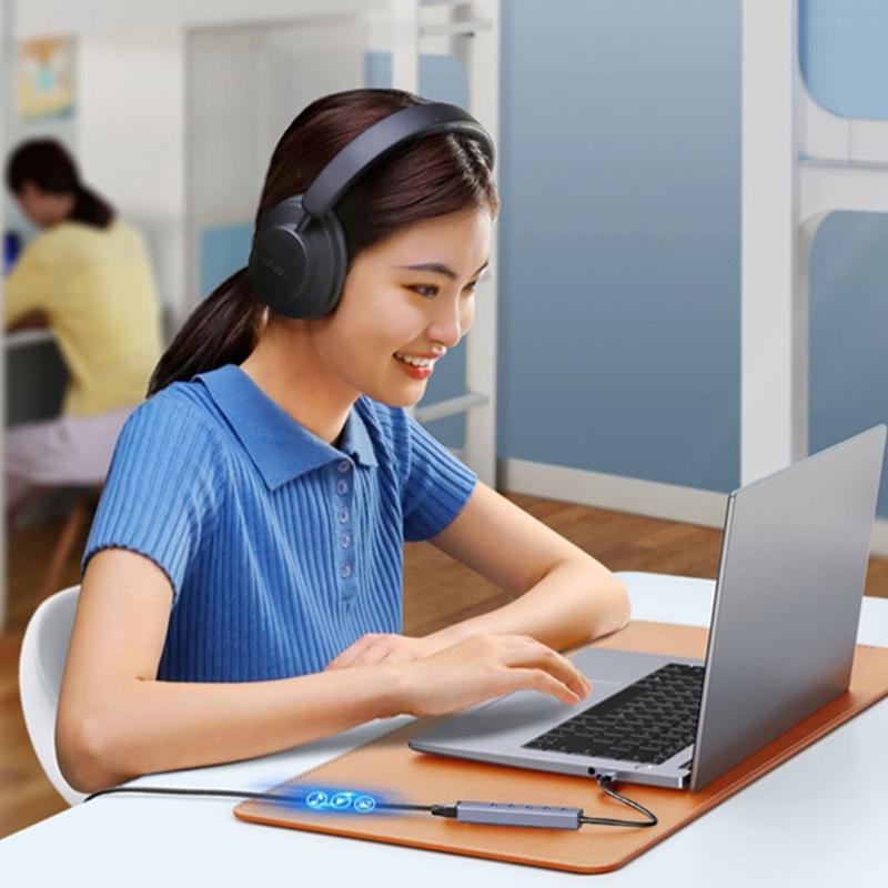 Efficient USB 3.0 Type C Hub With 3 Port And Gigabit Ethernet Adapter Suitable For Laptops And Computers Fast Internet