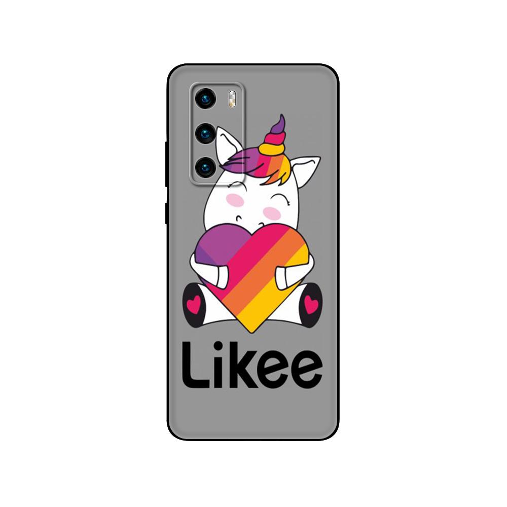 Black tpu Case For Huawei P30 Lite P30 Pro P40 Case For Huawei P40 LITE E P Smart Case Cover fashion Likee cat bear love heart