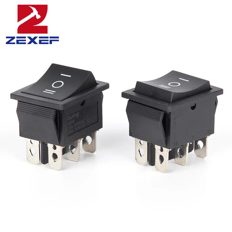 

2PCS Rocker Switch 6 Pins 3 Position ON/Off/ON AC 20A/125V 16A/250V DPDT Car Boat Black Switch