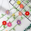 Handmade Crochet Flower Garland, Knitting Wool Spring Bunting Floral Ornaments, Colorful Flower Hanging Garland for Boho 1st Birthday Party Supplies,