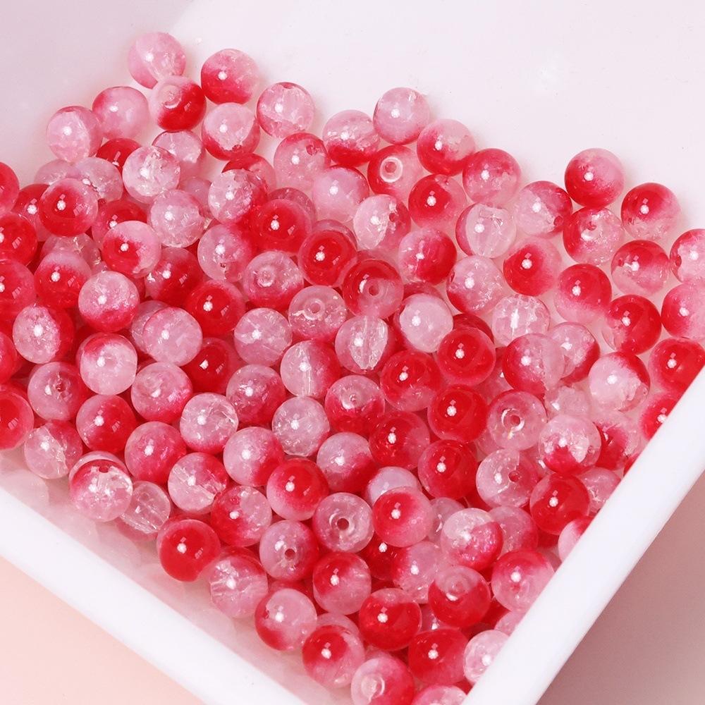 Yori 60 Piecess 10mm Dual Color Glass Loose Beads for Handmade DIY Bracelet Necklace Jewelry Making Supplies Decorative Beads