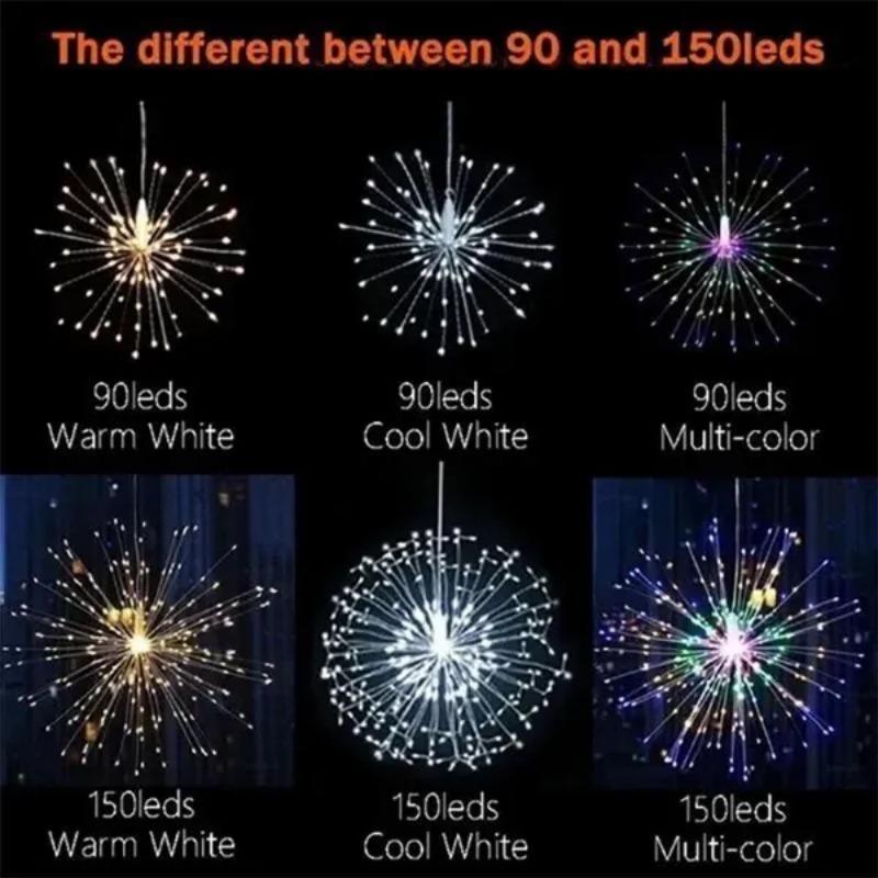 2PCS Led Solar Firework Lights Outdoor DIY String Lights Festival Landscape Garden Decoration Waterproof Lawn Light 1 / 2 PCS