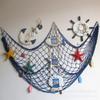 Fish Net Hanging Ornaments Mediterranean 3D Nautical Ocean Theme Home Fishing Net Wall Decor