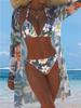 1011 three-piece swimsuit with sunscreen cover, trendy beach swimsuit three-piece set