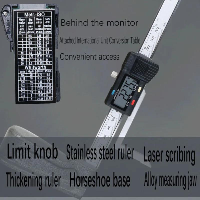 6 Inch Digital Electronic Height Gauge 0-150mm Electronic Stainless Steel Calipers Measuring Tools