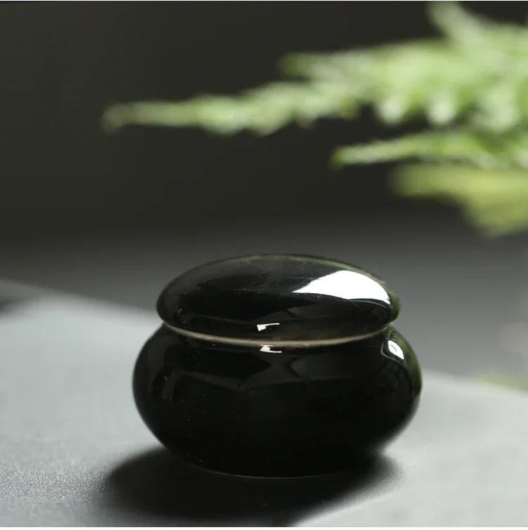 4pcs/lot Ceramic Mini Tea Cans Sealed Cans of Fragrant Powder Ceramic Pill Cans Pearl Powder Portable Travel Storage Tank