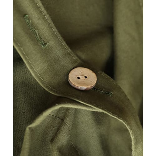 Aimoha Cafe Apron, Flared Dress Apron, Women's, Gardening Apron, 100% Cotton, Natural Cafe-Style Apron (Green)