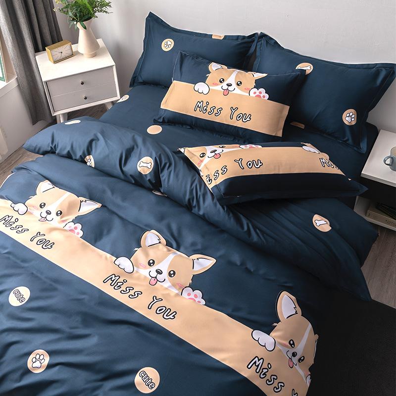 Thickened three piece and four piece bedding sets