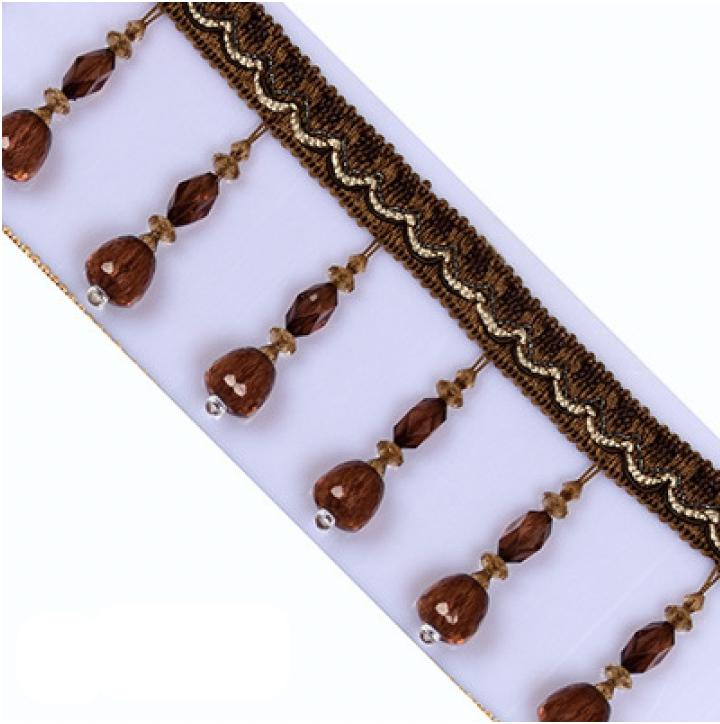 Lace Crystal Beads Accessories Tassels for Curtains European Decorative Hanging Table Edge Pendants in Stock