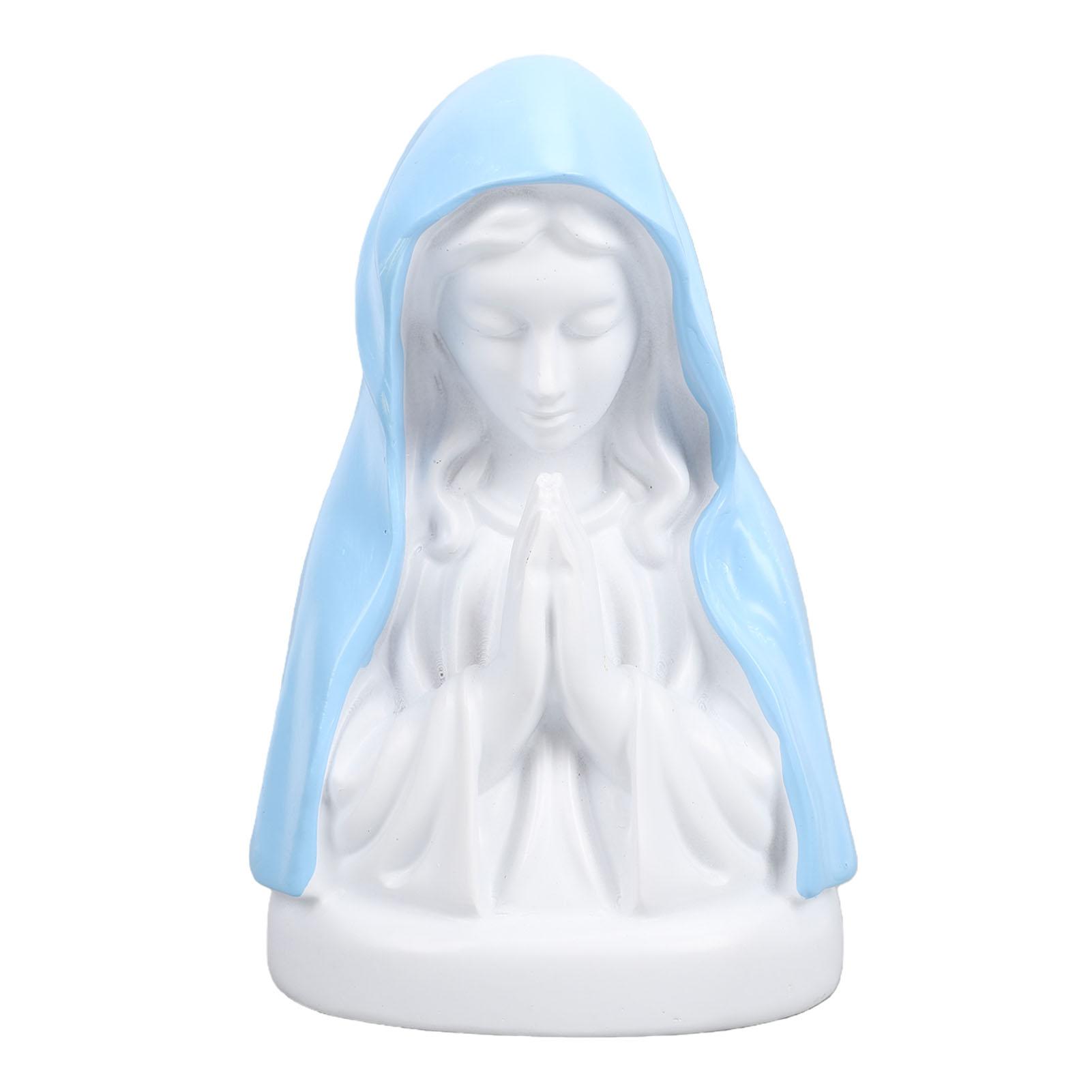 

Virgin Mary Pray Night Light Resin Statue Desk Lamp for Bedside Table Bedroom Decoration