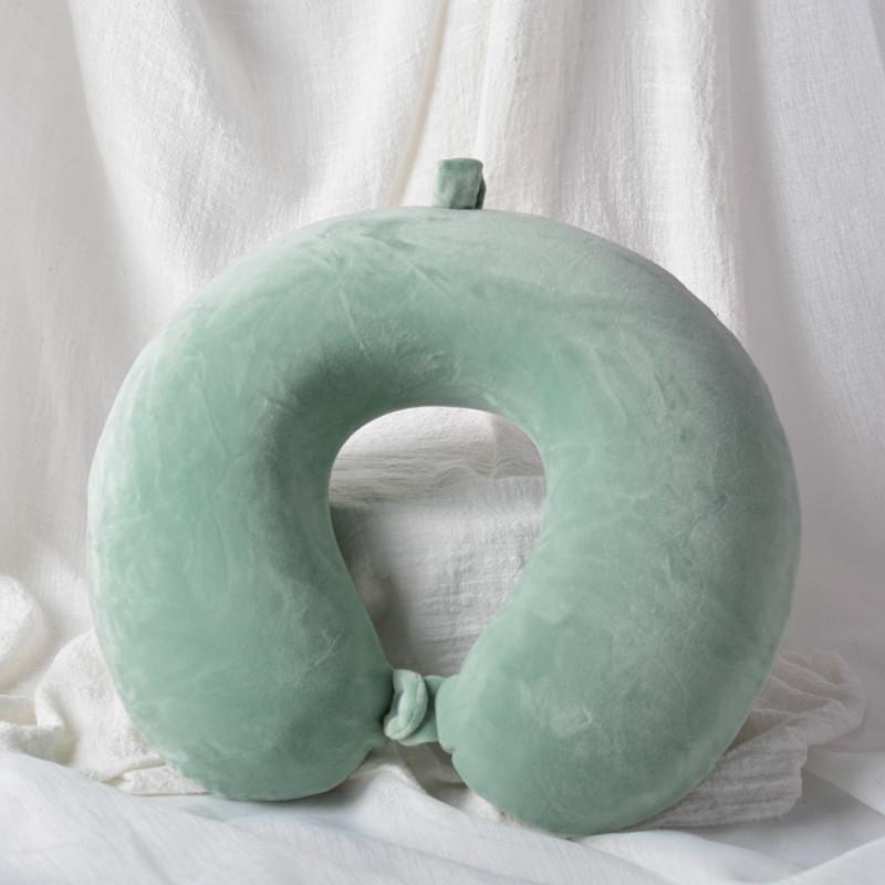 Solid Color U-Shaped Neck Pillow for Travel, Car, Office, or Napping - Cervical Support & Customizable Gift Option