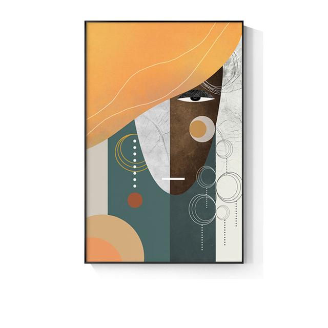 Modern Abstract Character Painting Faceted Geometry Canvas Poster Printing Picasso's Living Room Wall Art Picture