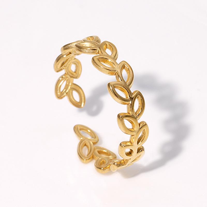 18K Gold Plated Stainless Steel Open Ring: Simple, Versatile, Niche Design, Colorfast Titanium Steel