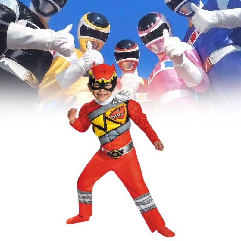 Mighty Morphin Power Rangers Cosplay Costume Jumpsuit Kids Halloween Party Gift