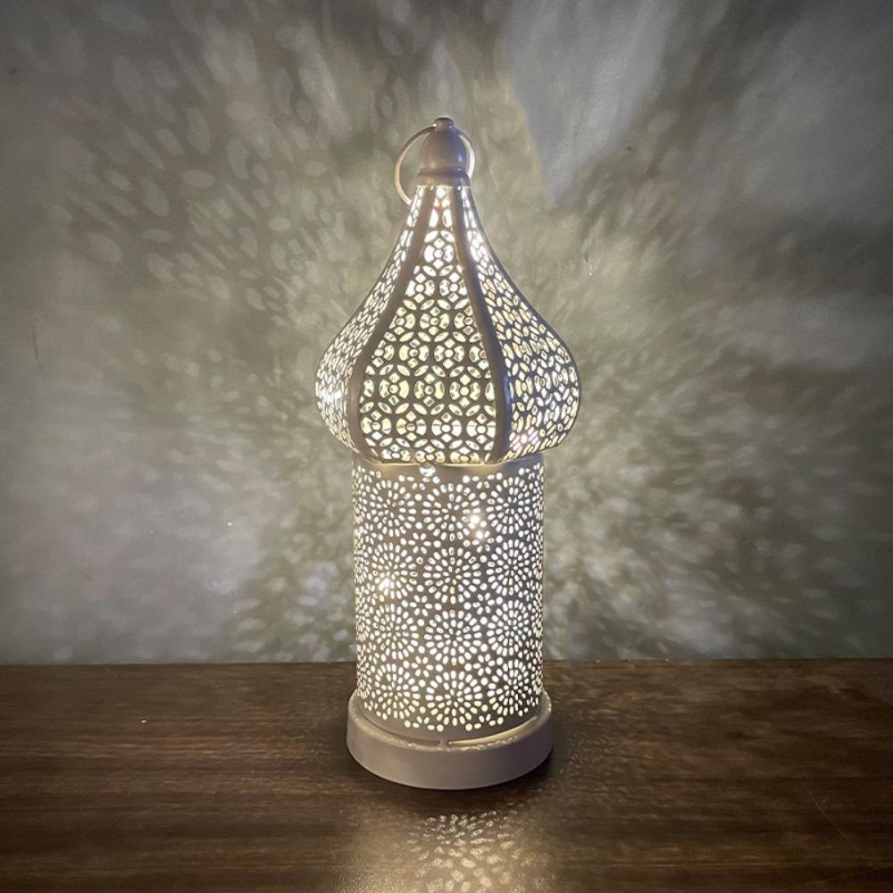 

Vintage Ramadan LED Light Iron Art Masjid Lantern Party Supplies Eid Lamp Islam Muslim Style A