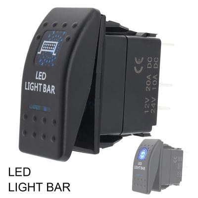 12V 20A 5P Push Rocker Kippschalter mit blauem LED-Licht