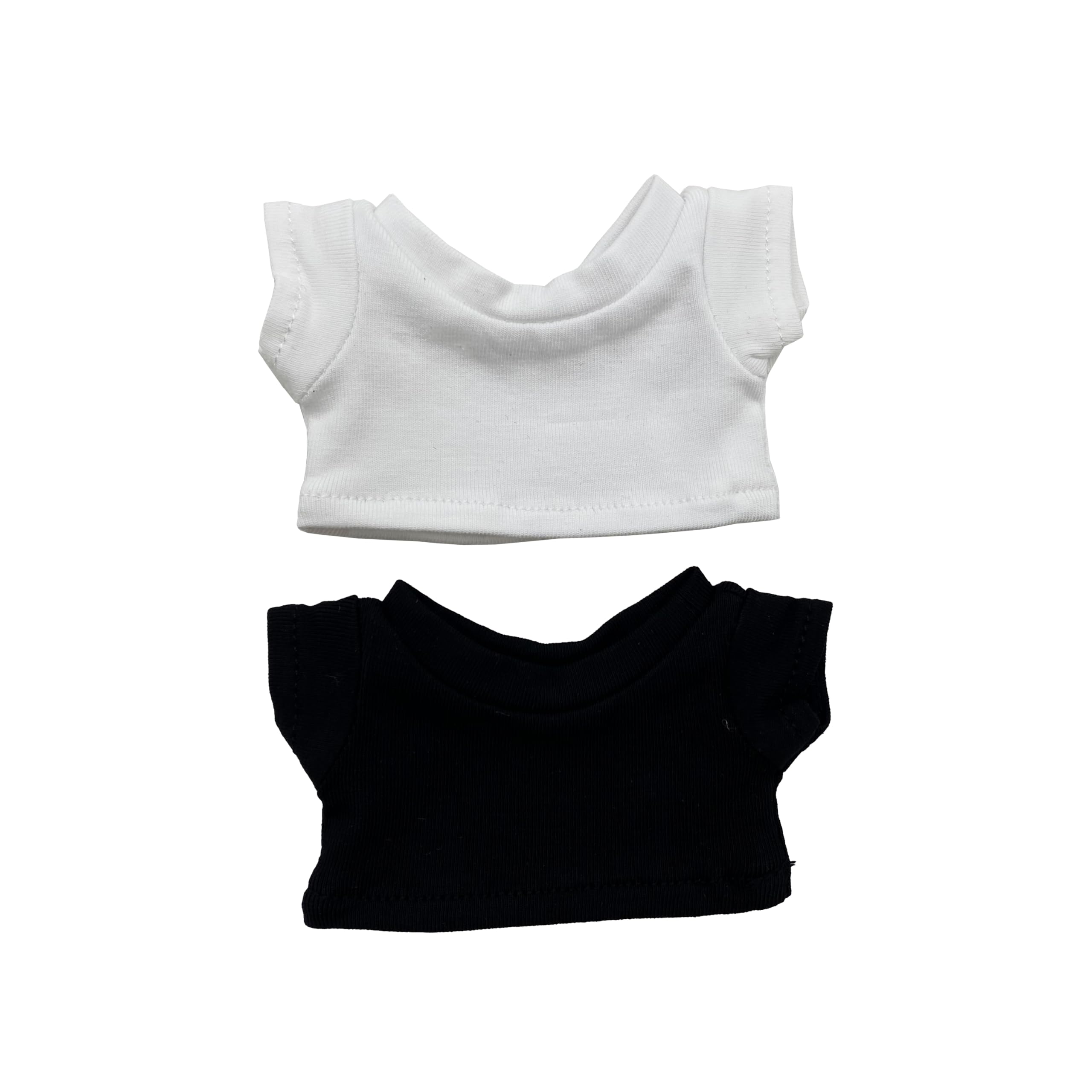 

AXLUCE Plush Clothes - T-Shirt - Plush Toy - Clothes - 10cm-15cm-20cm - Doll (White & Black, 10cm)