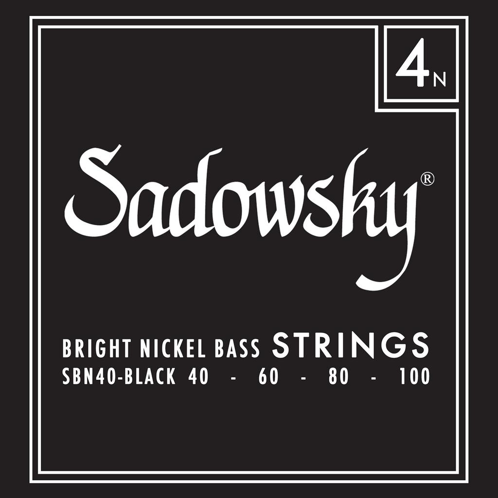 Black Label Bass SBN40 Black Strings, Nickel, 4-String, 040-100