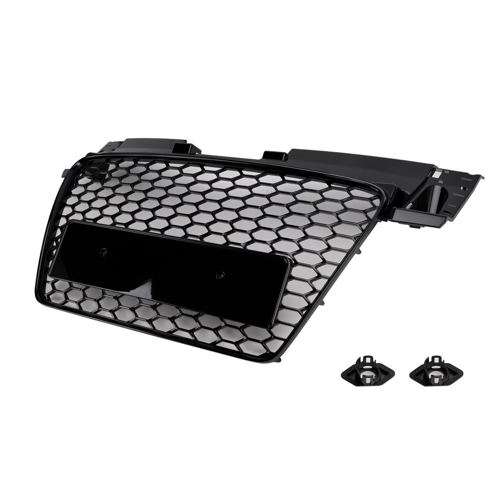 RS Style Front Honeycomb Grill Grille Fit TT TTS 2006-2014 Gloss Black